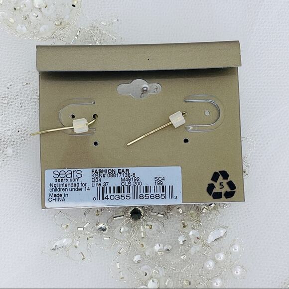 Studio S Black Rhinestone Earrings NWT - Picture 4 of 5